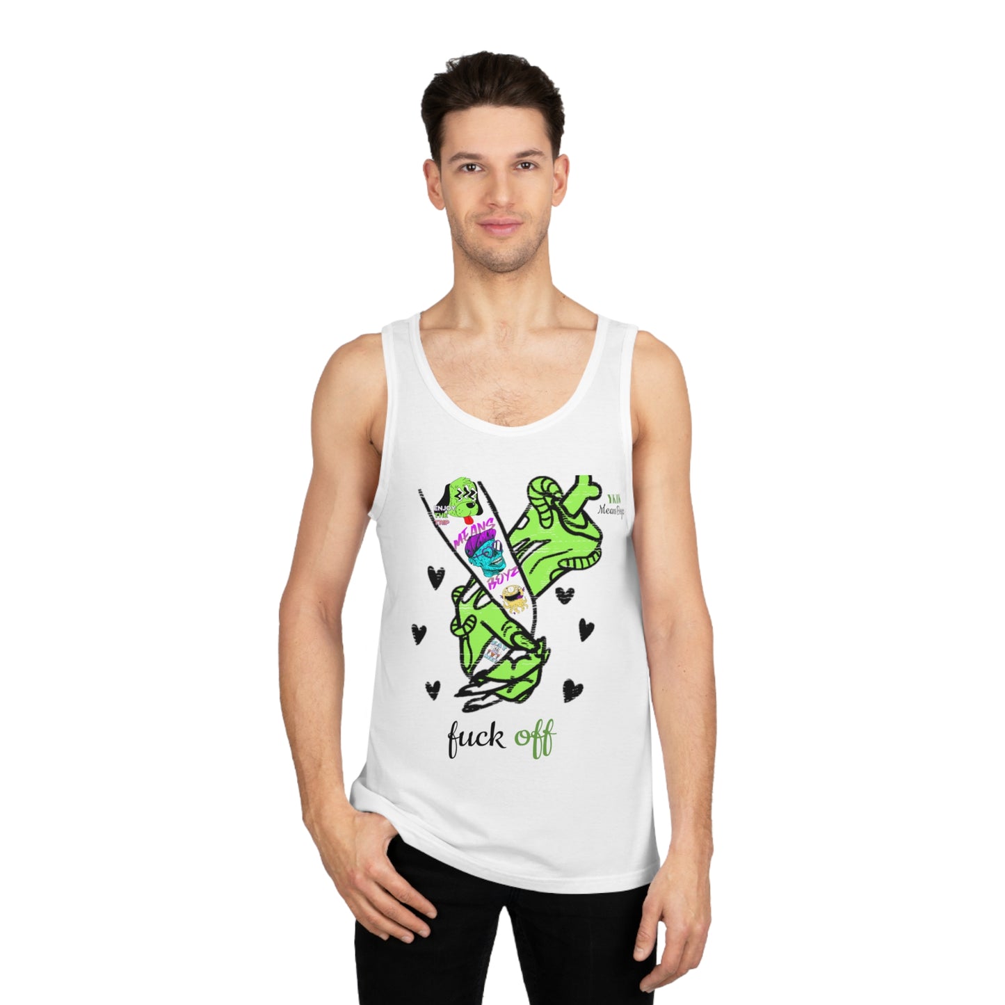 Meansboyz Funny Graphic Tank Top - 'Fuck Off' Design