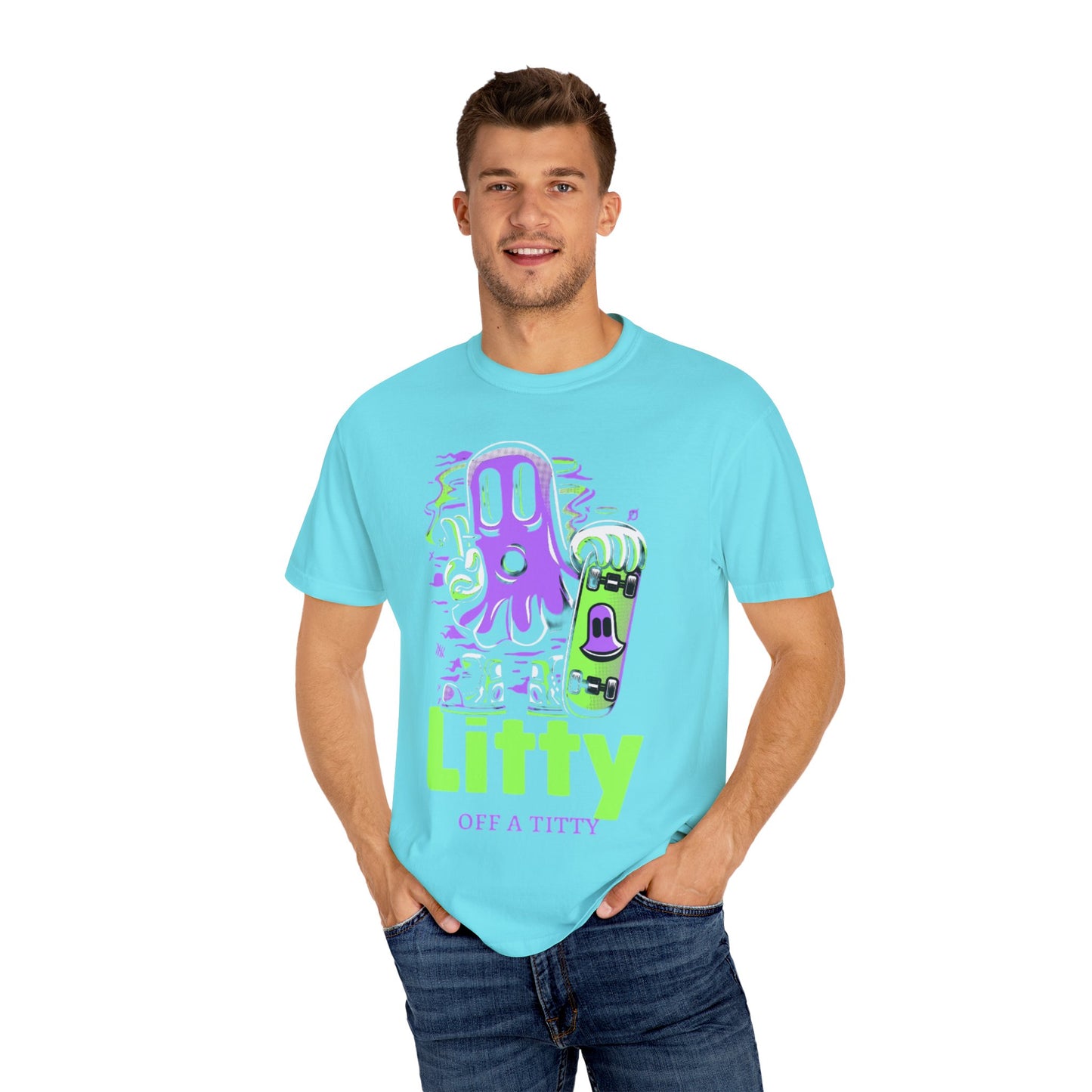 Meansboyz Unisex Garment-Dyed statue T-shirt