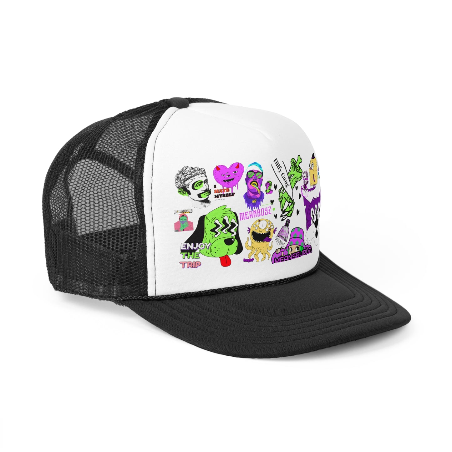 Psychedelic Trucker Cap - Enjoy the Trip Design for Fun Lovers
