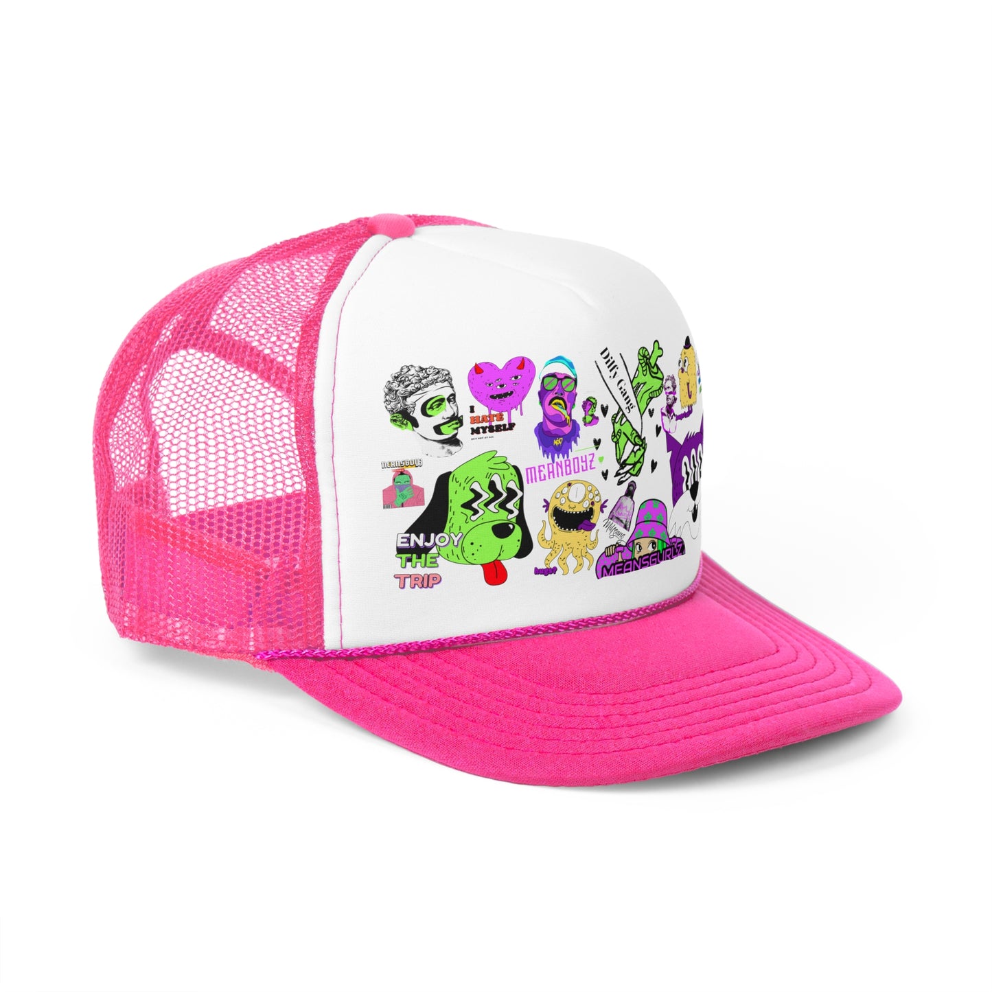 Psychedelic Trucker Cap - Enjoy the Trip Design for Fun Lovers