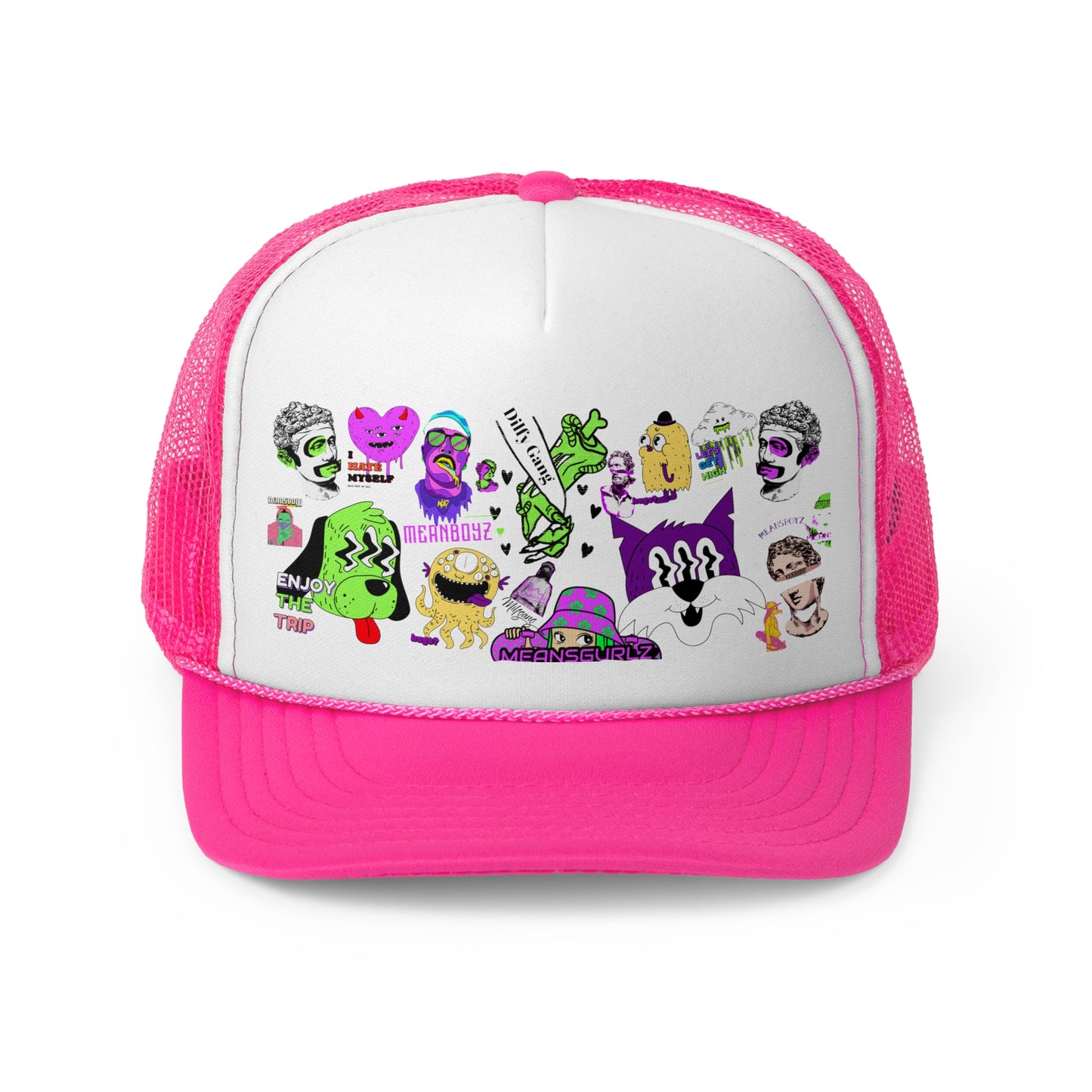 Psychedelic Trucker Cap - Enjoy the Trip Design for Fun Lovers