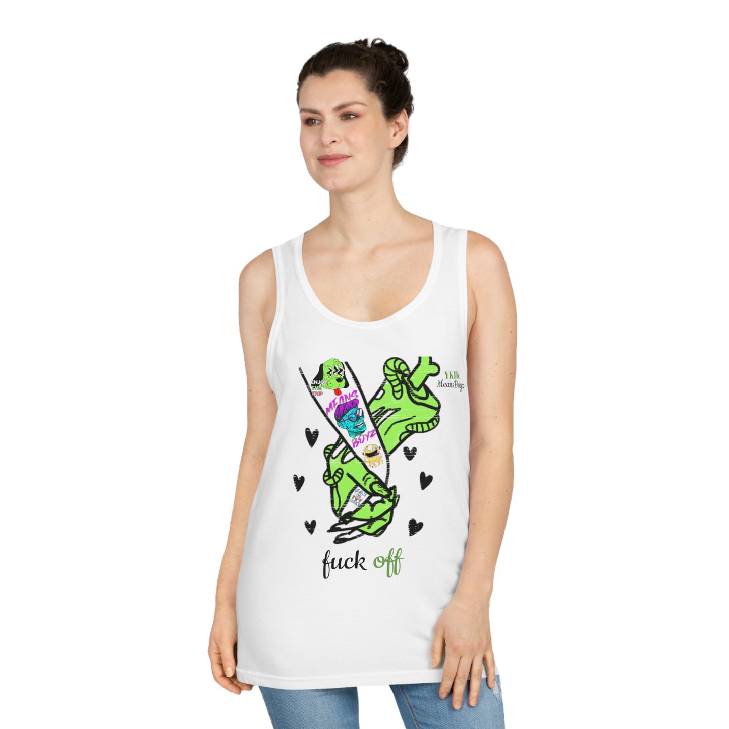 Meansboyz Funny Graphic Tank Top - 'Fuck Off' Design