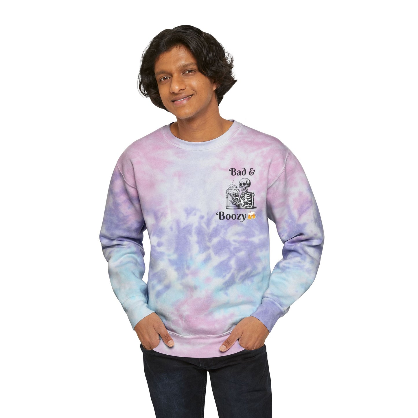 MeansBoyz Bad & Boozy Unisex Tie-Dye Sweatshirt