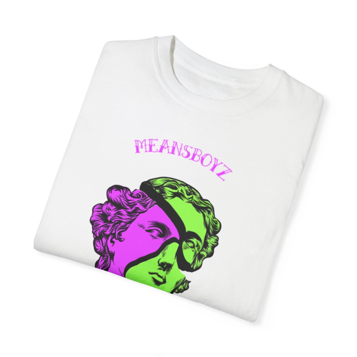 Graphic T-shirt featuring meansboyz Statue Design