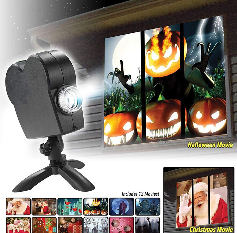 The Best Halloween Christmas Laser Projector 12 Movies Disco Light Mini Window Home Theater Projector For Indoor And Outdoor Use!!