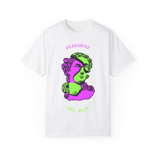 Graphic T-shirt featuring meansboyz Statue Design