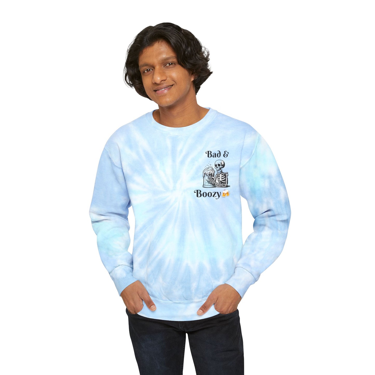 MeansBoyz Bad & Boozy Unisex Tie-Dye Sweatshirt