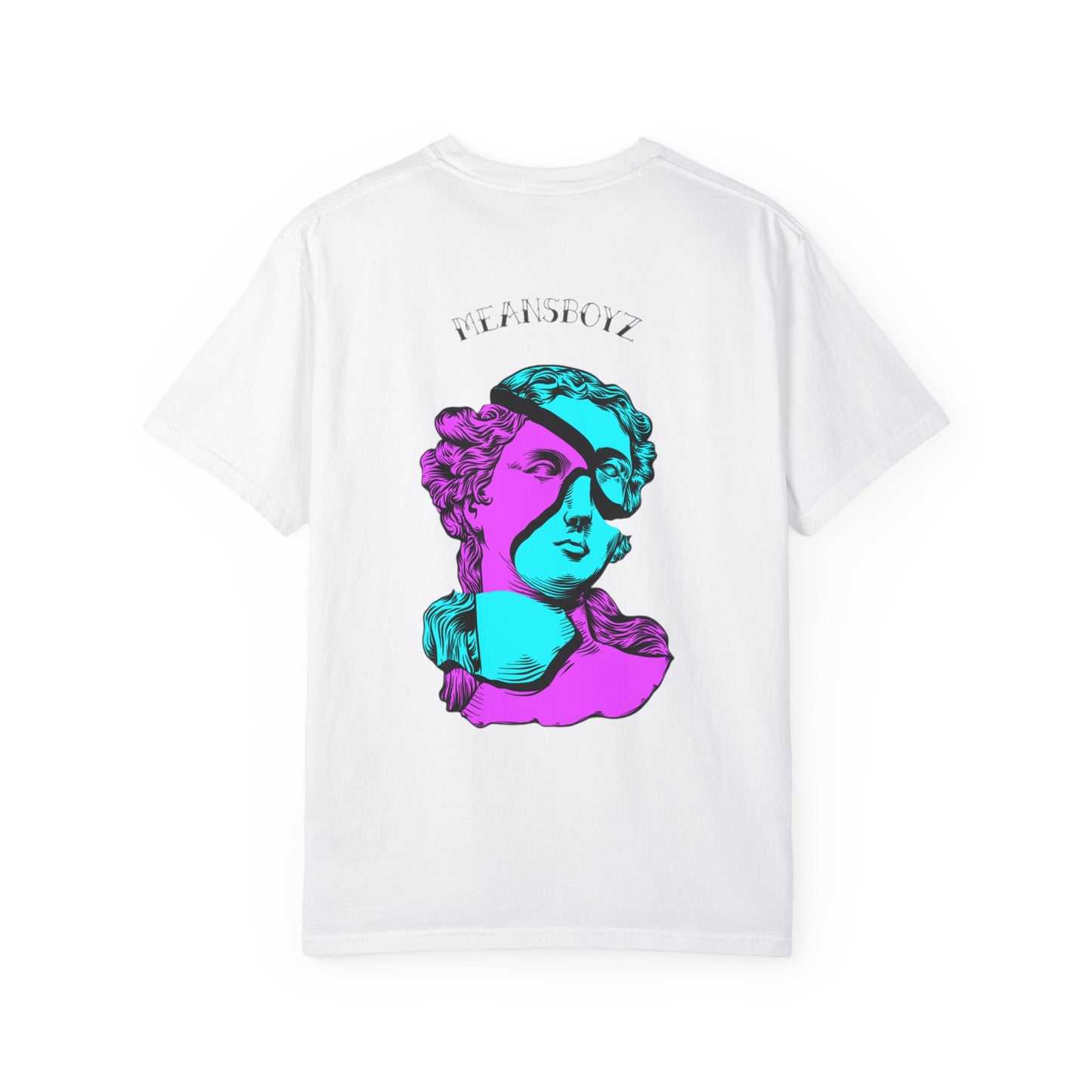 Graphic T-shirt featuring meansboyz Statue Design